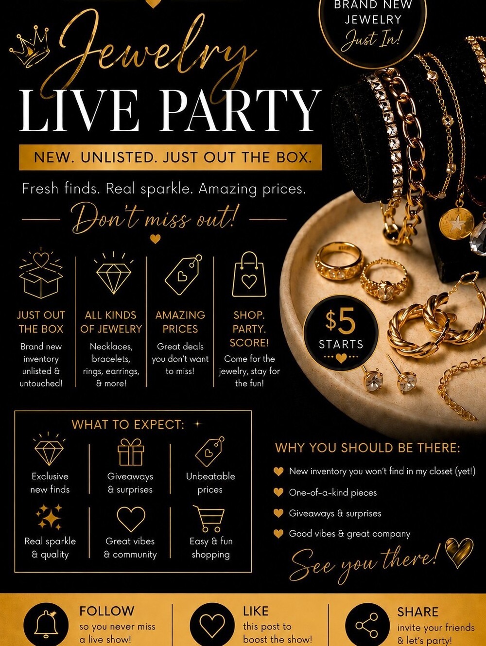 LIVE Jewelry POSH Show - NEW & UNLISTED